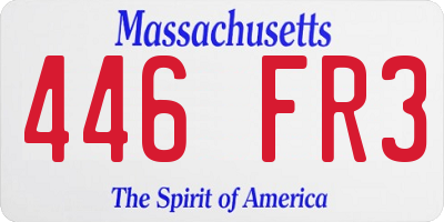 MA license plate 446FR3