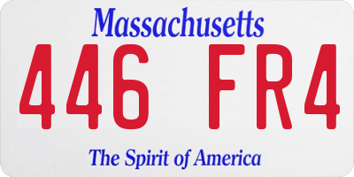 MA license plate 446FR4