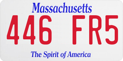 MA license plate 446FR5