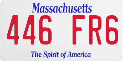 MA license plate 446FR6