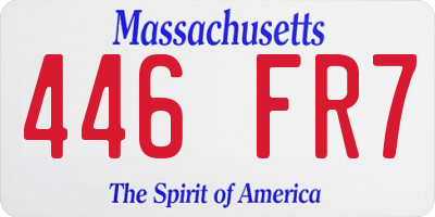 MA license plate 446FR7