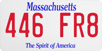MA license plate 446FR8