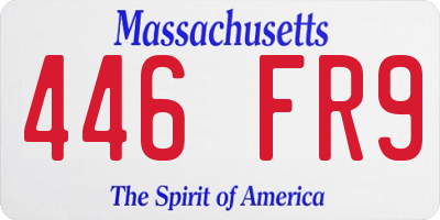 MA license plate 446FR9