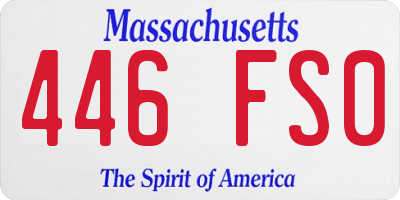 MA license plate 446FS0