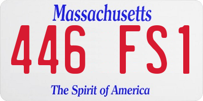 MA license plate 446FS1