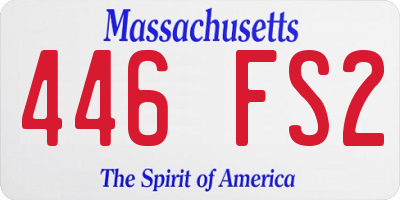MA license plate 446FS2
