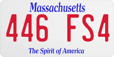 MA license plate 446FS4