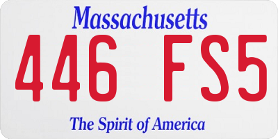 MA license plate 446FS5