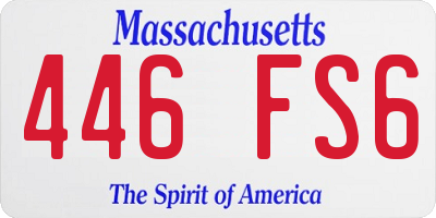 MA license plate 446FS6