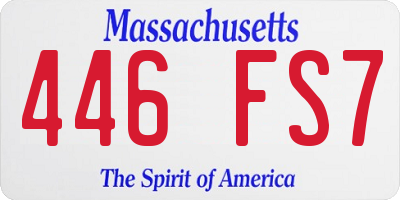 MA license plate 446FS7