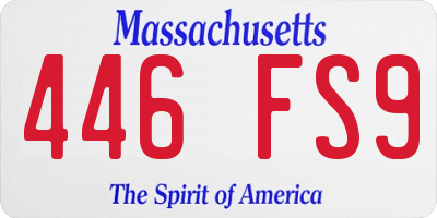 MA license plate 446FS9