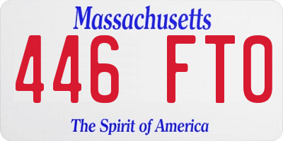 MA license plate 446FT0