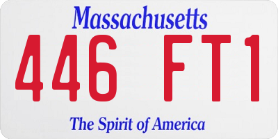 MA license plate 446FT1