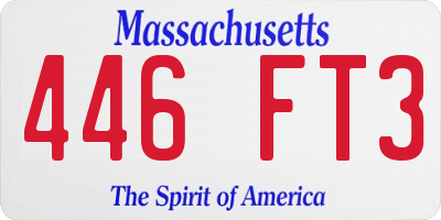 MA license plate 446FT3