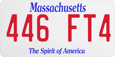 MA license plate 446FT4