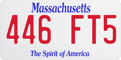MA license plate 446FT5