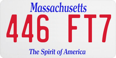 MA license plate 446FT7