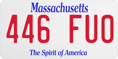 MA license plate 446FU0