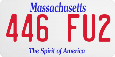 MA license plate 446FU2