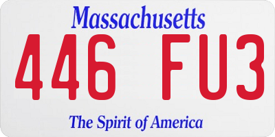 MA license plate 446FU3