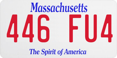 MA license plate 446FU4