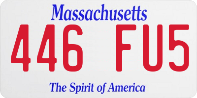 MA license plate 446FU5