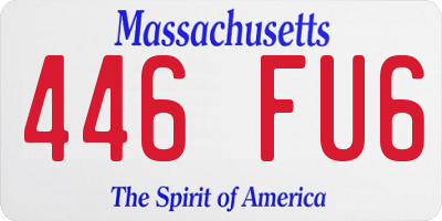 MA license plate 446FU6