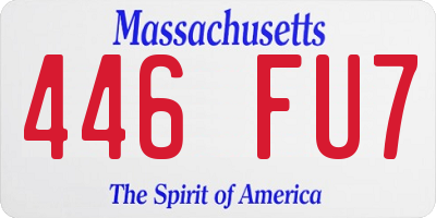 MA license plate 446FU7