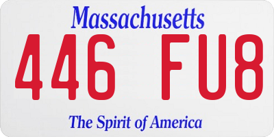MA license plate 446FU8