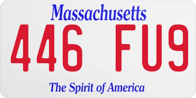 MA license plate 446FU9