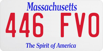 MA license plate 446FV0