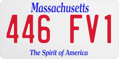 MA license plate 446FV1