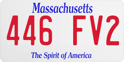 MA license plate 446FV2