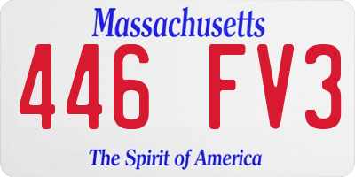 MA license plate 446FV3