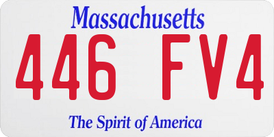 MA license plate 446FV4