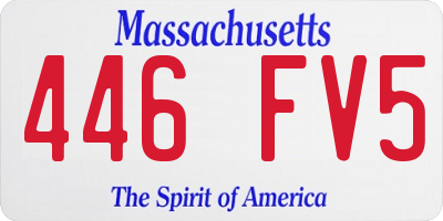 MA license plate 446FV5
