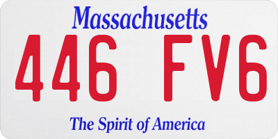 MA license plate 446FV6