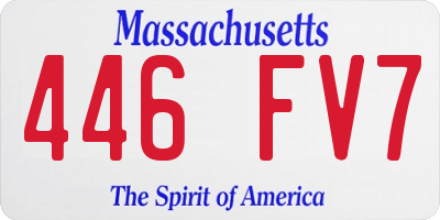 MA license plate 446FV7