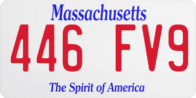 MA license plate 446FV9