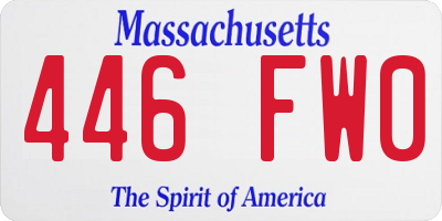 MA license plate 446FW0