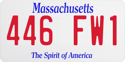 MA license plate 446FW1