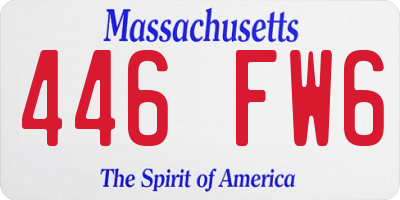 MA license plate 446FW6
