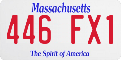 MA license plate 446FX1