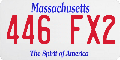 MA license plate 446FX2