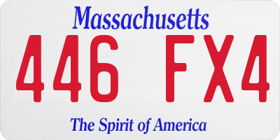 MA license plate 446FX4