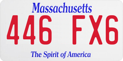 MA license plate 446FX6