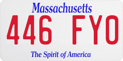 MA license plate 446FY0