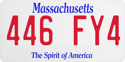 MA license plate 446FY4