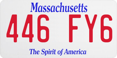 MA license plate 446FY6