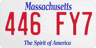 MA license plate 446FY7